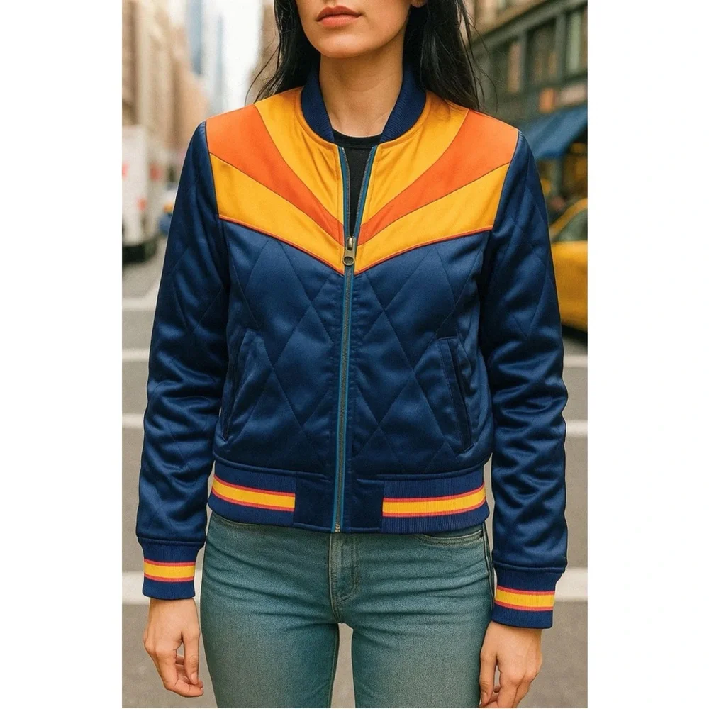 Classic Rock Couture Original Blue Rising Sun Bomber Jacket - XS - Picture 5 of 10